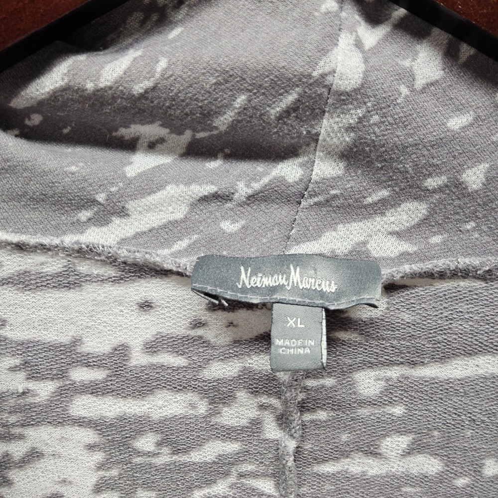 Neiman Marcus Cowl Neck Top Womens XL Gray White Abstract Marbled Knit - Picture 3 of 10